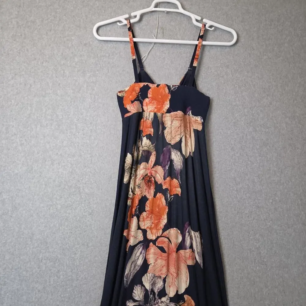 Tommy Bahama Blue Orchid Rua Sleeveless Twist Front Maxi Dress Women's M Stretch - Picture 7 of 11